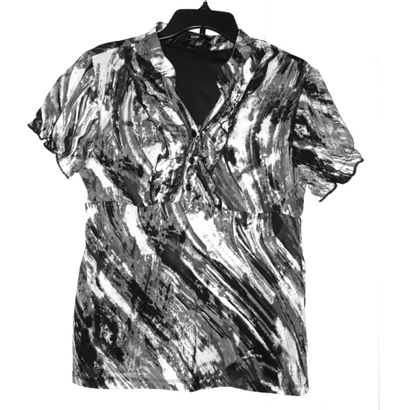 Elementz Tops - Women’s fun Elementz black and white size L blouse